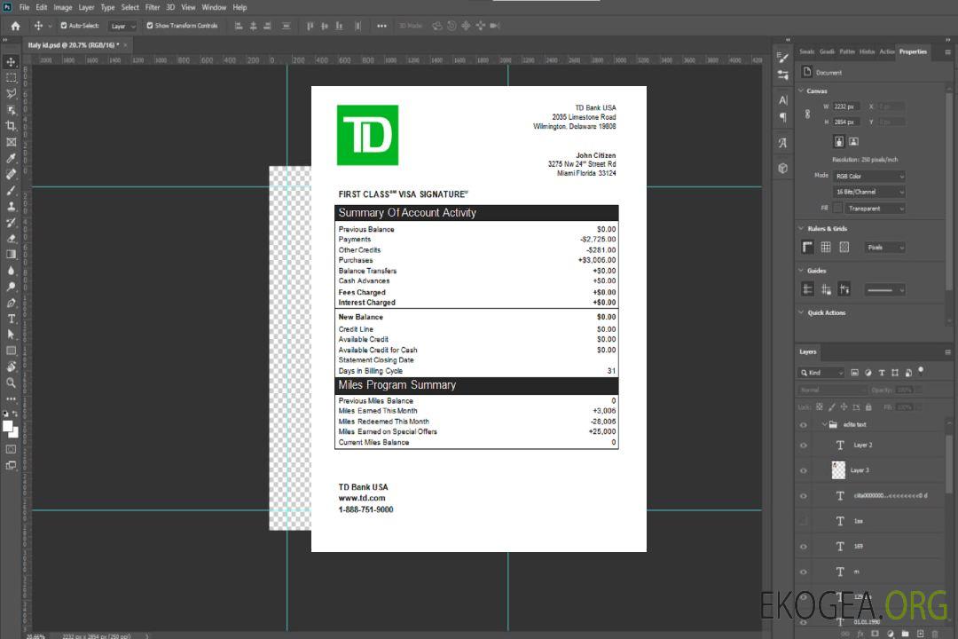 USA TD carte de crédit bancaire st template USA TD carte de crédit bancaire st template